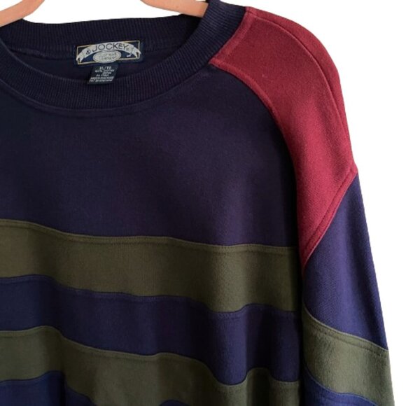 Vintage 90s cozy comfy Jockey color block cotton sweatshirt - Picture 5 of 12